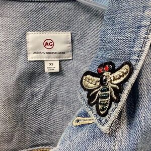Adriano Goldschmied Denim Jacket with Embroidered Bee XS